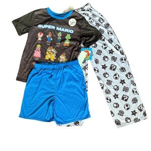 NWT L(10/12) Super Mario Kids Pajama 3 Piece Set